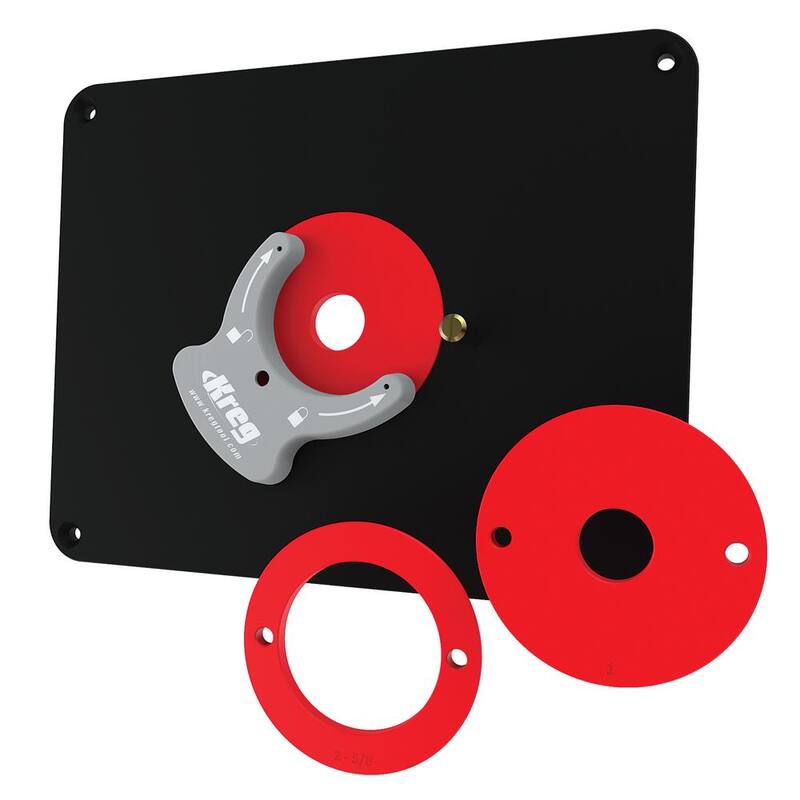 Placa de inserción de mesa de enrutador de precisión Kreg con anillos Level-Loc (preperforada Triton) - PRS4034