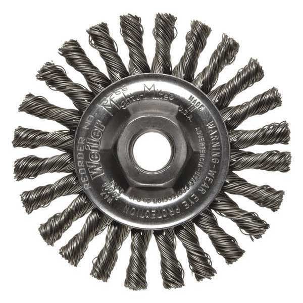 Weiler Cable Twist Knot Wire Wheel 4" .020" Steel Fill 5/8"-11 UNC Nut - 13266V