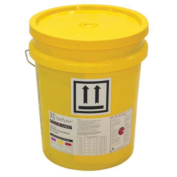 Spilfyter Base Neutralizing Spill Kit, 3 gal Volume Absorbed per Kit, 5 gal Capacity, Bucket, Yellow - 405104