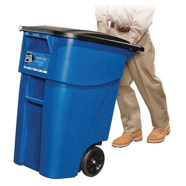 Pig Spill Kit, 37 gal Volume Absorbed per Kit, 50 gal Capacity, Can, Blue, 92 - KIT259