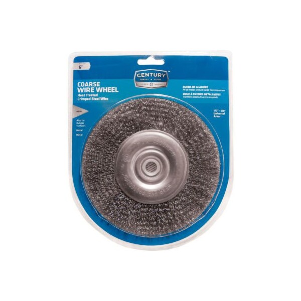 Century Drill & Tool Century Drill 76861 Bench Grinder Wire Wheels 6" Dia. Steel Crimped - 76861