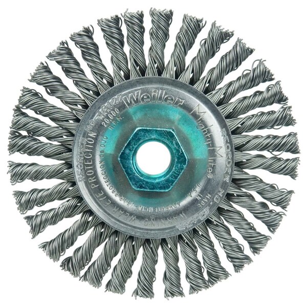 Weiler Mini Roughneck 4" Wire Wheel, .020" Steel Fill, M14x2.0 Nut - 13127