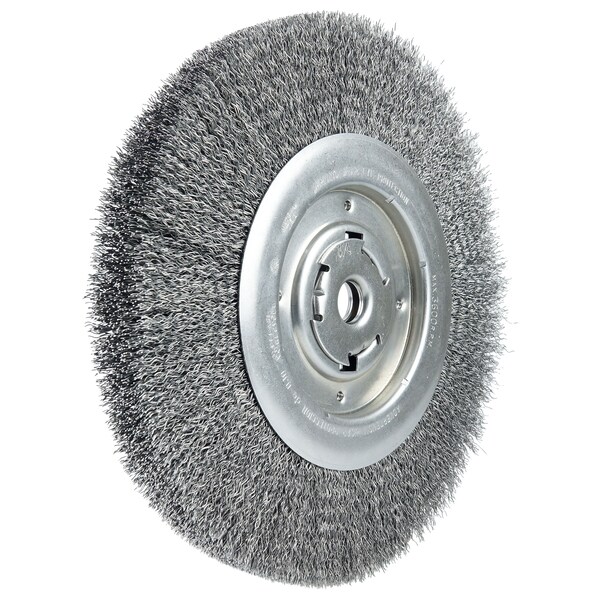 Weiler 10" Crimped Wire Wheel .014" Steel Fill Wide Face 3/4" Arbor Hole - 36265