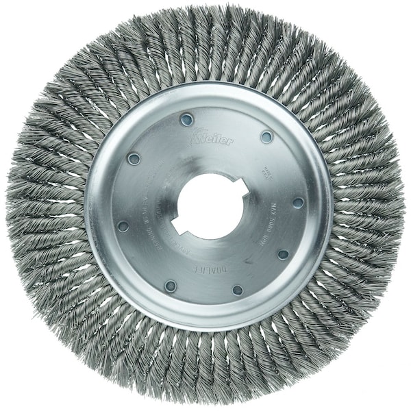 Weiler 12" Standard Twist Knot Wire Wheel, .023" Steel Fill, 2" Arbor Hole - 9870