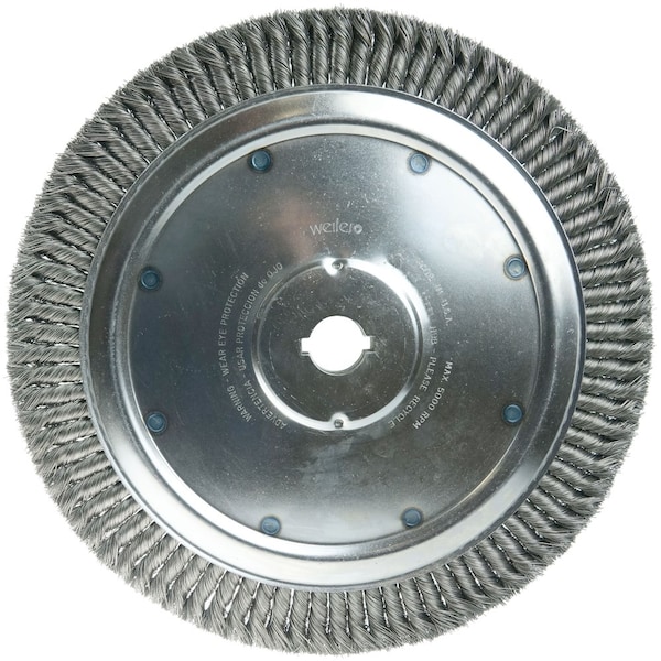 Weiler 14" Extra High Density Knot Wire Wheel, .016" Steel Fill, 1-1/4" - 9799