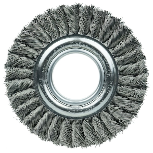 Weiler 6" Standard Twist Knot Wire Wheel, .0118" Steel Fill, 2" Arbor Hole - 9160