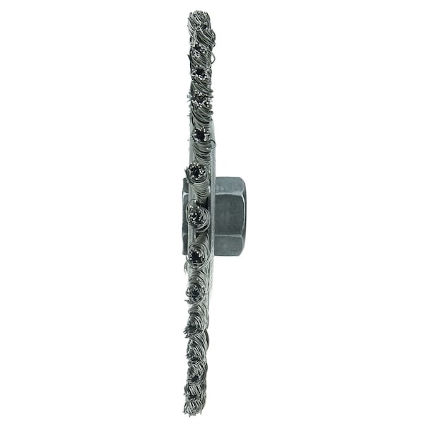 Weiler Roughneck Jr. 6" Brush, .020" Wire Fill, 5/8"-11 UNC - 8786