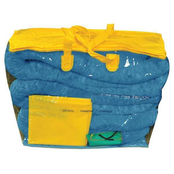 Spilfyter Spill Kit, 5 gal Volume Absorbed per Kit, 5 gal Capacity, Bag, Blue, 27 - 3053BG