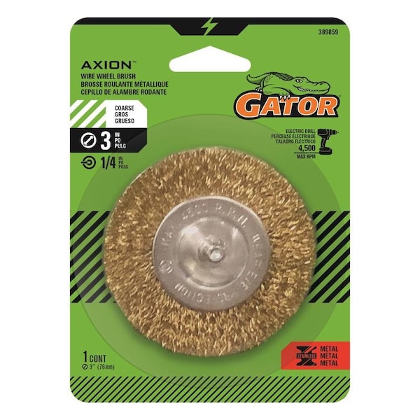 Gator Gator 3 in. Coarse Crimped Wire Wheel Brush Brass Coated Steel 4500 rpm 1 pc - 389859