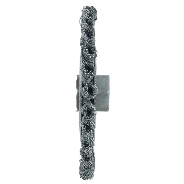 Weiler Mini Roughneck 4" Wire Wheel, .020" Steel Fill, 3/8"-24 UNF Nut - 13128