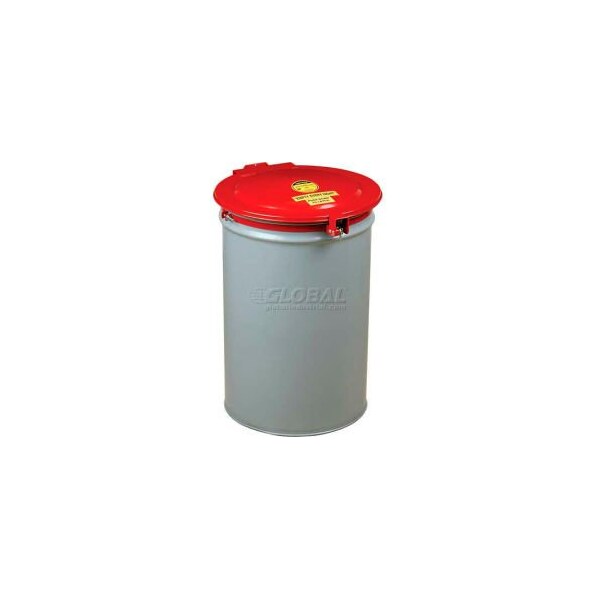Justrite Drum Cover With Vent and Gasket for 55 Gallon Drum, Self-Latching, Steel, Red - 26753 - 26753