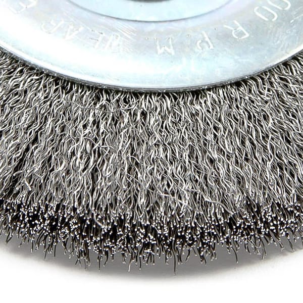 Forney Wire Wheel Crimped, 4 in x .008 in x 1/2 in Arbor - 72744