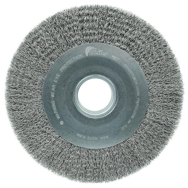 Weiler 10" Wide Face Crimped Wire Wheel .0118" Steel Fill 2" Arbor Hole - 3190