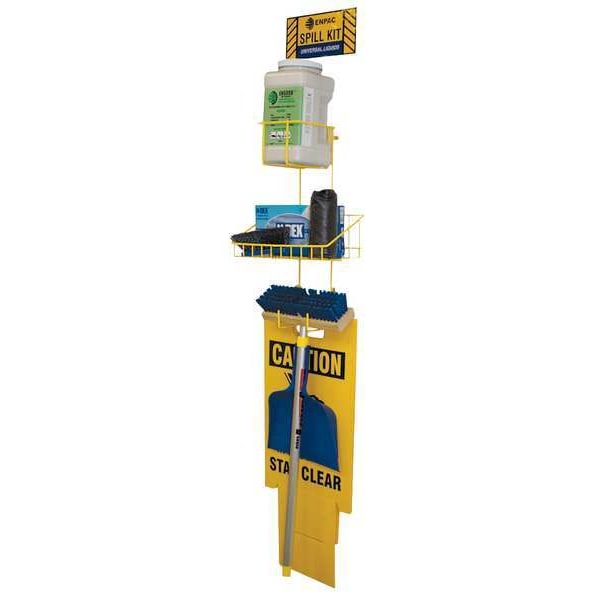 Enpac Spill Control Station, 1 gal Volume Absorbed per Kit, 1 gal Capacity, Wall Mounted Rack, Yellow, 60 - 13-ESSD