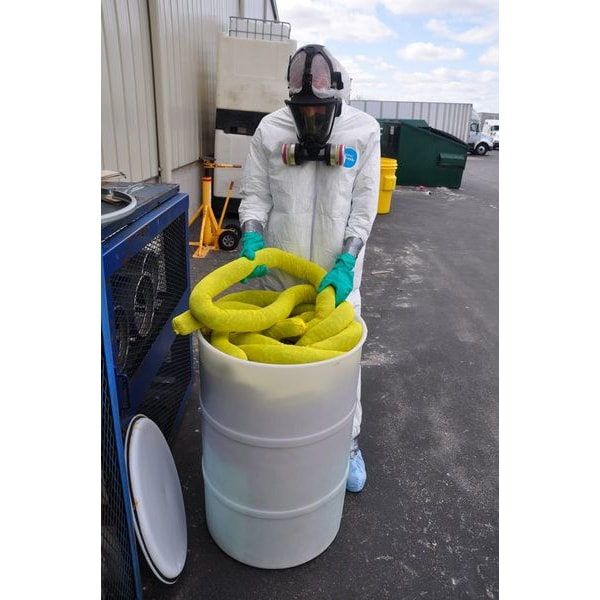 Spilfyter Spill Kit, 17 gal Volume Absorbed per Kit, 20 gal Capacity, Drum, Yellow, 110 - 250020