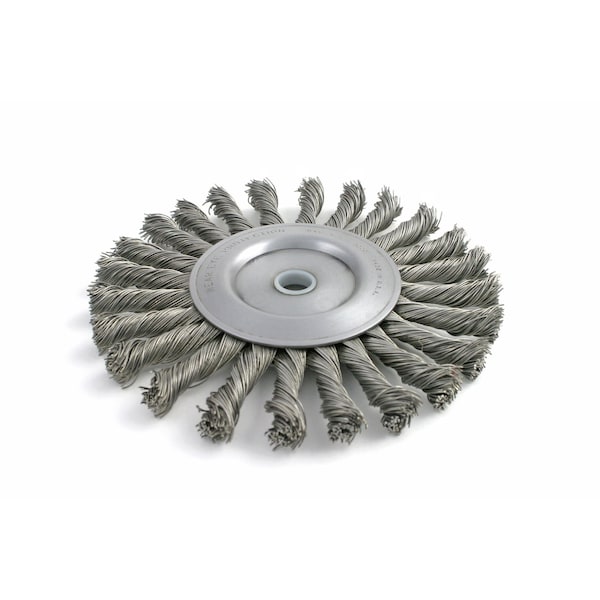 Brush Research Manufacturing BTC630, 6" Knotted Wire Wheel, .030 CS, 5/8-1/2"Arbor Hole, .1.437 Trim, .437" Face Width - BTC630