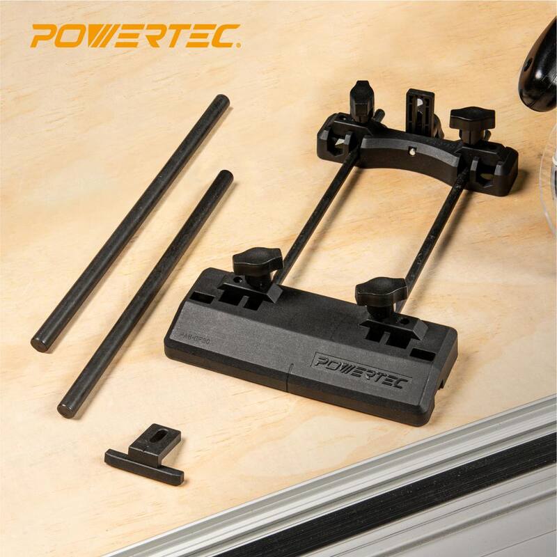 Sistema adaptador de riel guía para enrutador POWERTEC para riel guía de sierra de riel Makita & Festool, sierra circular, enrutador compacto y enrutador de inmersión - 71085