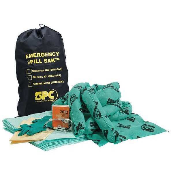 Brady Spill Kit, 9 gal Volume Absorbed per Kit, Bag, Black - SKH-SAK
