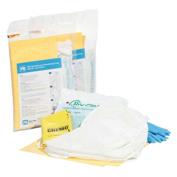 Pig Spill Kit, 3 L Volume Absorbed per Kit, Not Applicable Capacity, Bag, Yellow, 3 - KIT2010