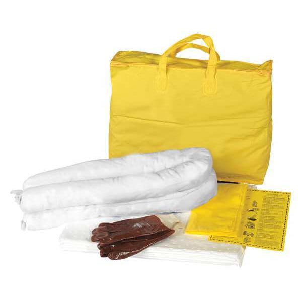 Condor Spill Kit, 5 gal Volume Absorbed per Kit, 5 gal Capacity, Bag, Yellow - 35ZR98