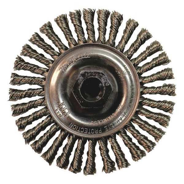 Makita 4" Stringer Bead Twist Wire Wheel, Stainless, M10 x 1.25 - A-98516