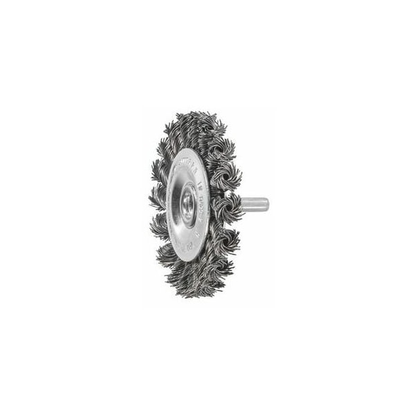 Holex Wheel Brush with Shank, 0.50 mm Steel Wire, Size: 75X10 mm - 574410 75X10