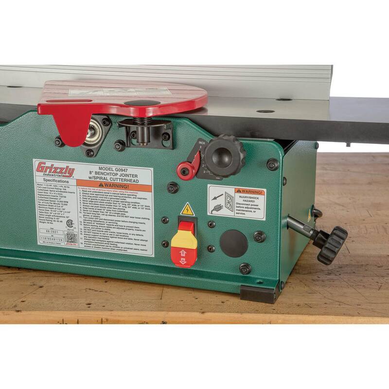 Desbastadora de banco de 8 pulgadas con cabezal cortador tipo espiral - G0947 de Grizzly Industrial