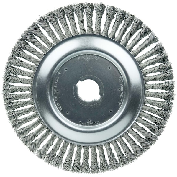 Weiler 10" Cable Twist Knot Wire Wheel, .023" Steel Fill, 1-1/4" Arbor Hole - 8879