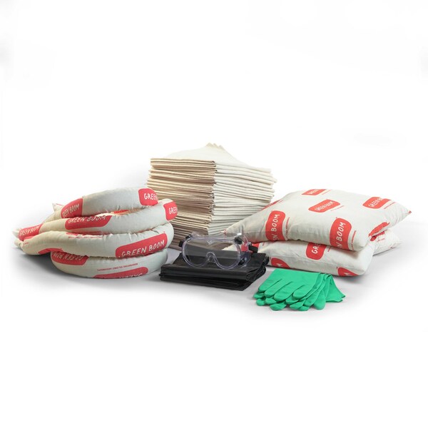 Green Boom Spill Kit, 20 gal Volume Absorbed per Kit, Not Applicable Capacity, Box - SK020ISPM2R