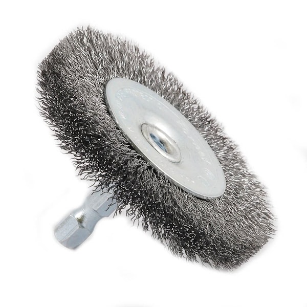 Forney Wire Wheel, Crimped, 2-1/2 in x .008 in x 1/4 in Hex Shank - 72734