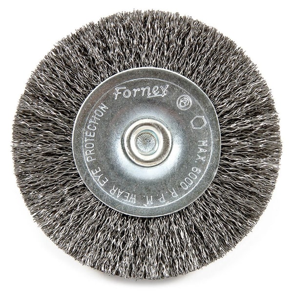 Forney Wire Wheel, Crimped, 2-1/2 in x .008 in x 1/4 in Hex Shank - 72734