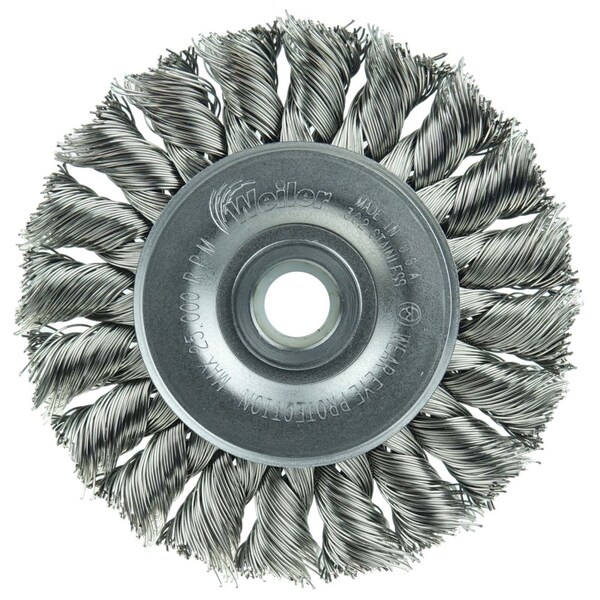 Weiler 3" Standard Twist Knot Wire Wheel, .020" Fill, 1/2"-3/8" Arbor Hole - 8274