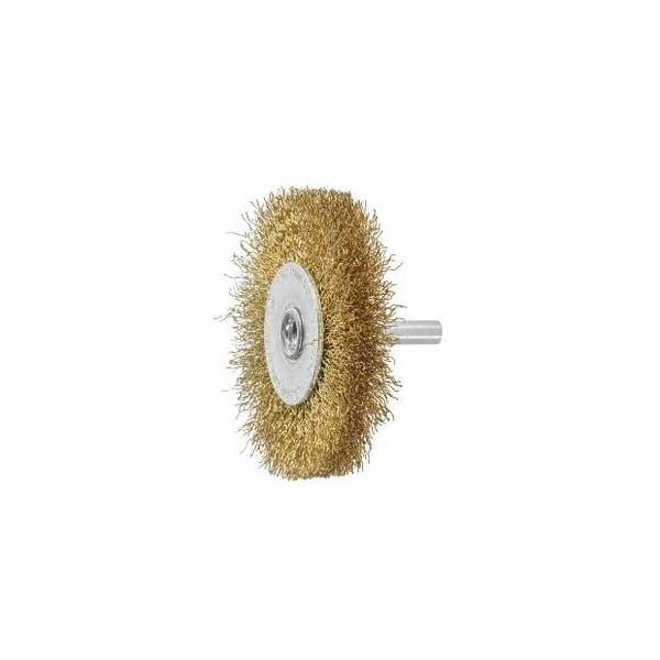 Holex Wheel Brush with Shank, 0.25 mm Brass-Coated Steel Wire, Size: 50X10 - 574325 50X10