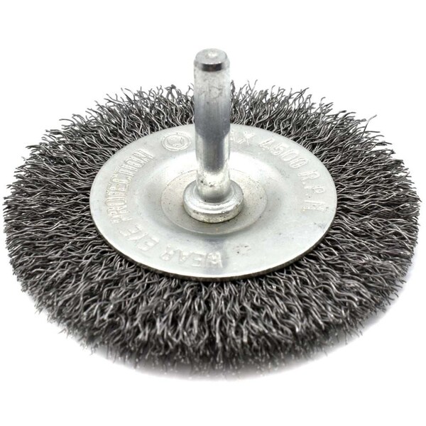 Superior Steel 1-1/2" Wire Wheel 1/4" Shank - Fine Crimped Wire 4500 RPM - S1859