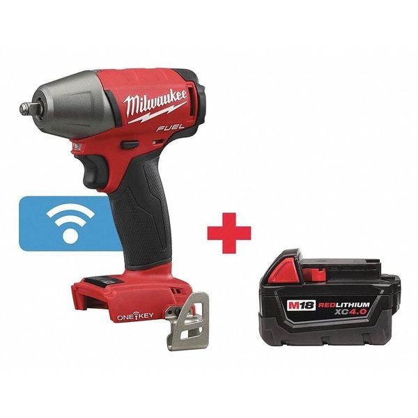 Milwaukee Tool Cordless Impact Wrench, Drive Size 3/8 in Square, 18 V, Includes Battery - 2758-20, 48-11-1840