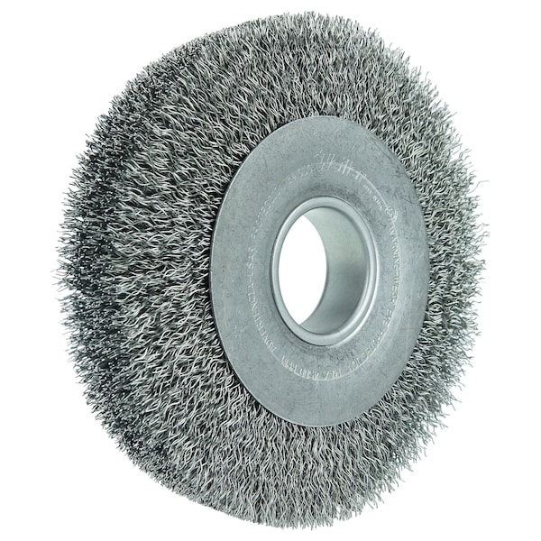 Weiler 8" Wide Face Crimped Wire Wheel .014" Steel Fill 2" Arbor Hole - 3150