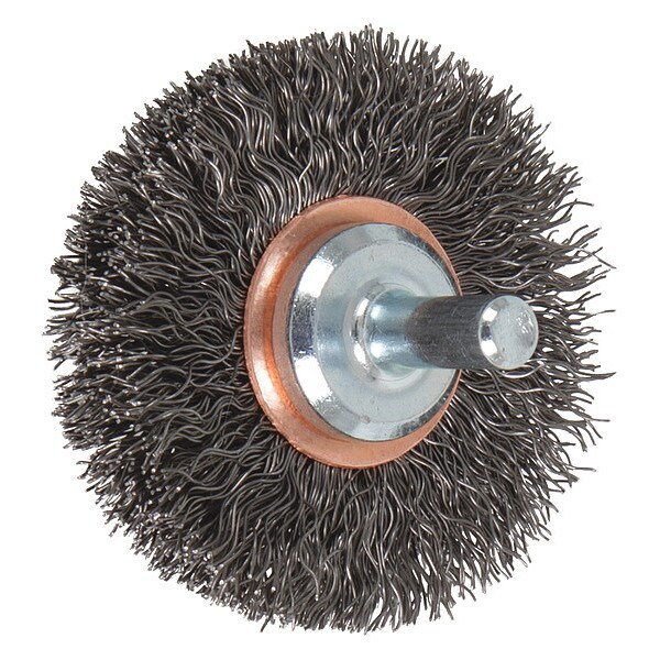 Pferd 2" Crimped Shank Mtd Wheel Brush - .012 CS Wire, 1/4" Shank - 82894