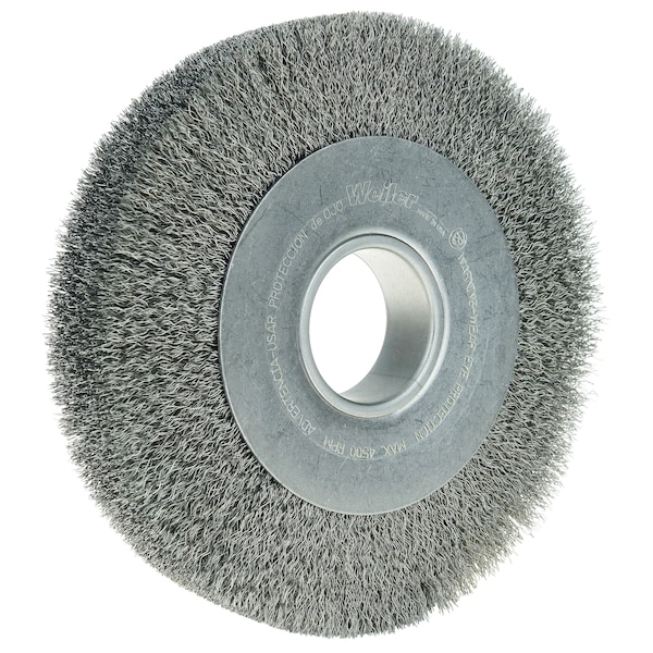 Weiler 8" Wide Face Crimped Wire Wheel .0118" Steel Fill 2" Arbor Hole - 3140