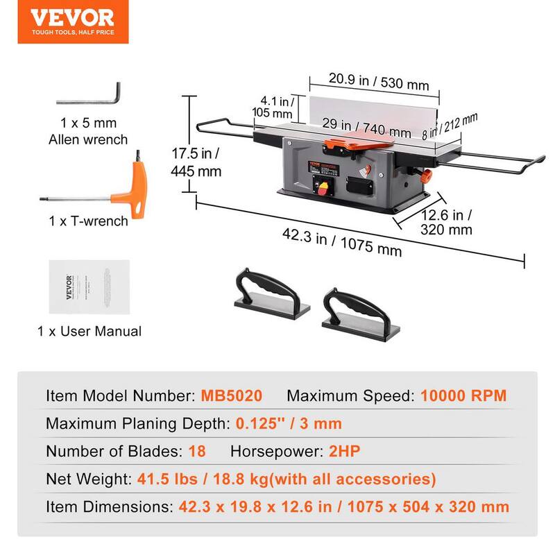 VEVOR Spiral Benchtop Jointer 8 in. 2HP 10000 RPM Bench Top Wood Jointer 18-Blade Spiral Cutterhead for Woodworking - JFJYCP82HP16RVFCZV1

Cepillo de mesa en espiral VEVOR de 8 pulgadas 2HP 10000 RPM para madera con cabezal cortador de espiral de 18 hojas para carpintería - JFJYCP82HP16RVFCZV1