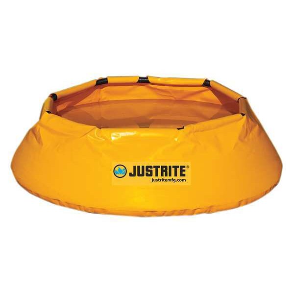Justrite 150 Gallon Capacity, 62"Dia x 16"H, Pop-Up Pool, Yellow - 28325 - 28325