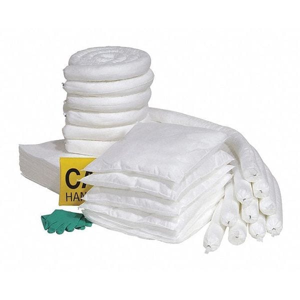 Spilltech Spill Kit Refill, 44 gal Volume Absorbed per Kit, 65 gal Capacity, Box, Yellow, 77 - RSPKO-65