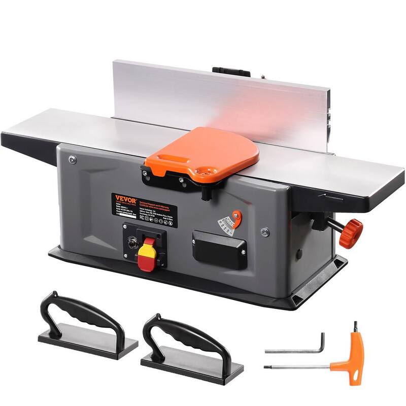 VEVOR Jointer en Espiral de Banco de 6 pulgadas 1.5HP 10000 RPM Jointer de Madera de Banco con Cabezal Cortador en Espiral de 14 Cuchillas para Todo Tipo de Madera - JFJYCP615HP160OG4V1