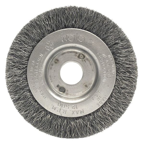 Weiler 3" Narrow Face Crimped Wire Wheel .0118" Steel 1/2"-3/8" Arbr Hole - 00234