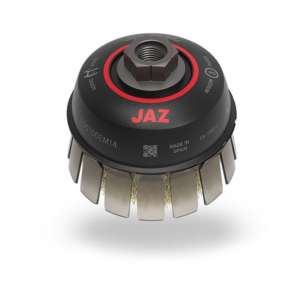 Jaz Cup Knot Wheel, .020 Steel Wire, 4"X5/8-11/M14 - 54950