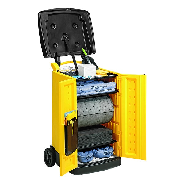 Pig Spill Kit, 45 gal Volume Absorbed per Kit, Not Applicable Capacity, Cart, Yellow, 1 - KIT820