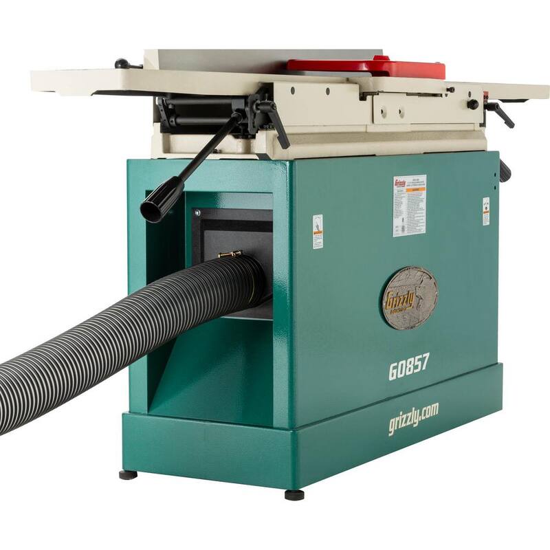 Cepilladora eléctrica Grizzly Industrial de 12 amperios y 8 pulgadas con base móvil en paralelogramo - G0857