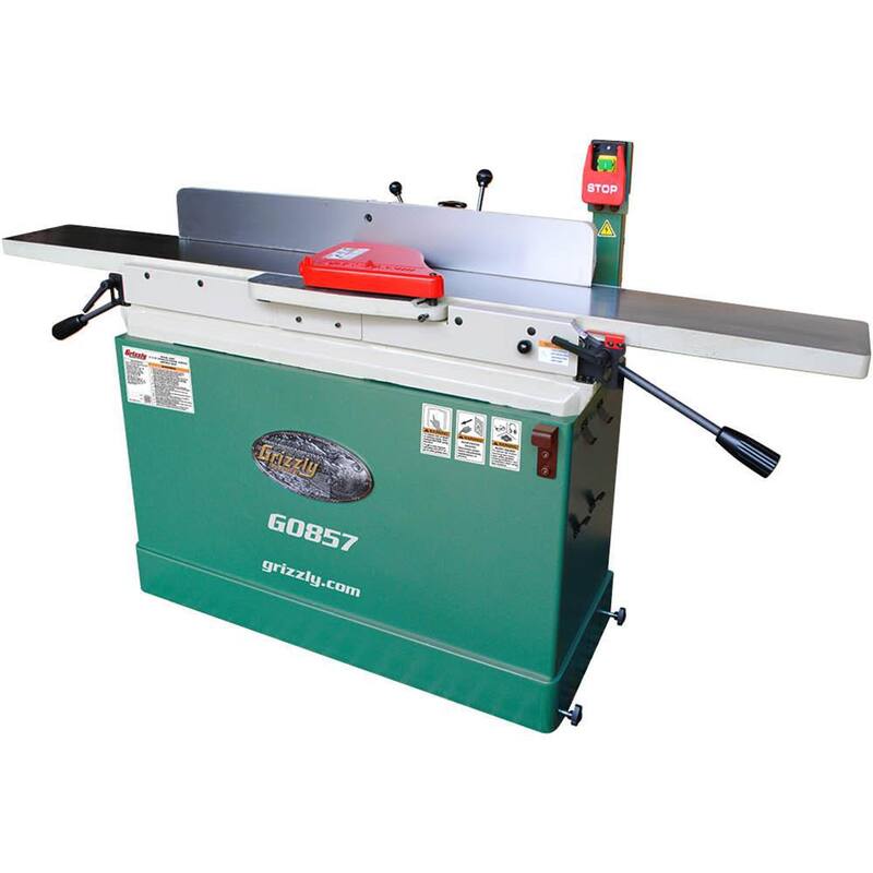 Cepilladora eléctrica Grizzly Industrial de 12 amperios y 8 pulgadas con base móvil en paralelogramo - G0857
