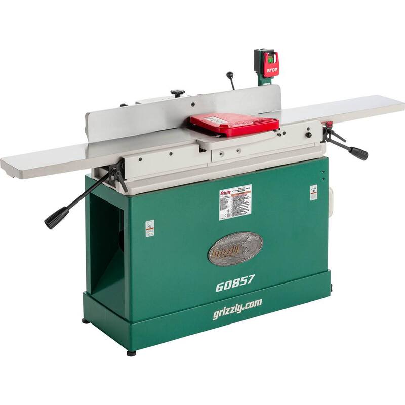 Cepilladora eléctrica Grizzly Industrial de 12 amperios y 8 pulgadas con base móvil en paralelogramo - G0857