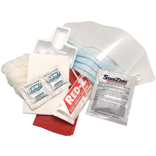 Medique Biohazard Spill Kit, 33 oz Volume Absorbed per Kit, 13/50 gal Capacity, Bag - 48310