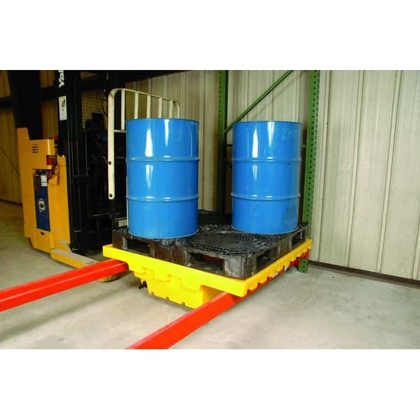 Ultratech Rack Sump, 66 gal Spill Capacity, 4 Drums, Determined by Pallet Racking Load Capacity, Polyethylene - 2396